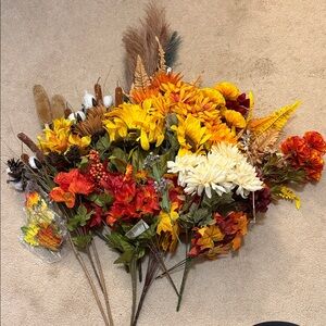 Faux Florals and Leaves Lot